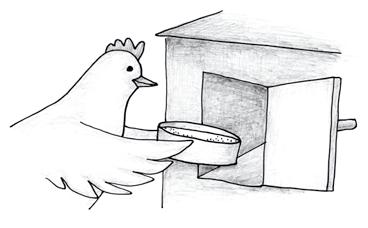 Kana pistis ise taina ahju. Kook küpses ilu sasti pruuniks. Kana pani selle taldri kule. Ta küsis: Kes hakkab nüüd kooki sööma? Part ütles: Mina!