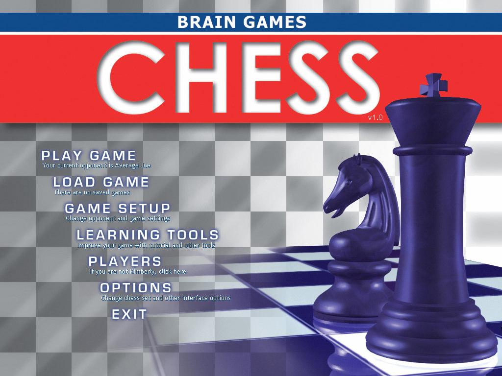QUICK START MAIN MENU Upon launching Brain Games Chess the main menu screen will appear with the following options: Play Game Click here to begin play right away.