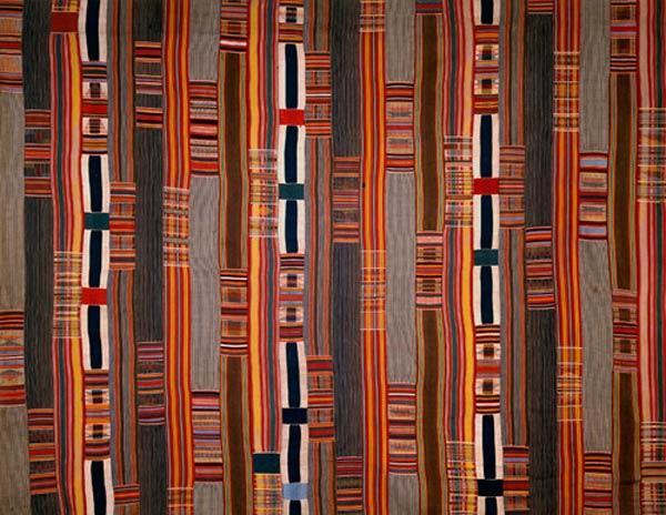 Kente prestige cloth (detail), Ghana; Ewe peoples, 19 th century.