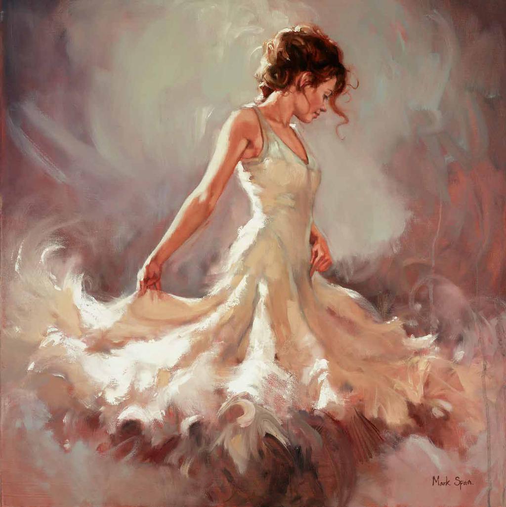 White Dance I Varnished Original Painting