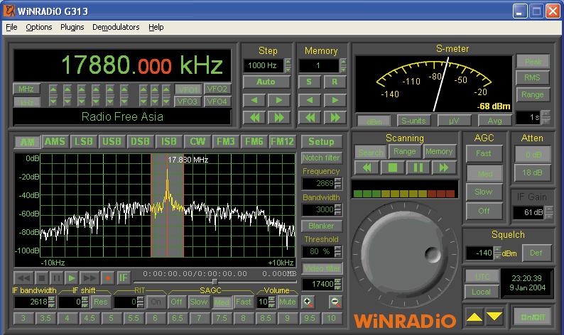 facilities The WiNRADiO WR-G313i receiver is a software-defined high-performance HF receiver (9 khz to 30 MHz, optionally extendable to 180 MHz) on a PCI card.
