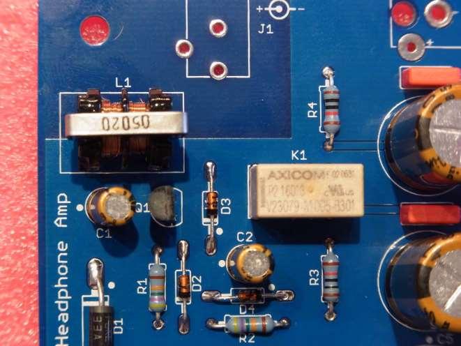 9. Install the relay K1 and common mode inductor L1 Just place them the relay will only go in one way, and the inductor