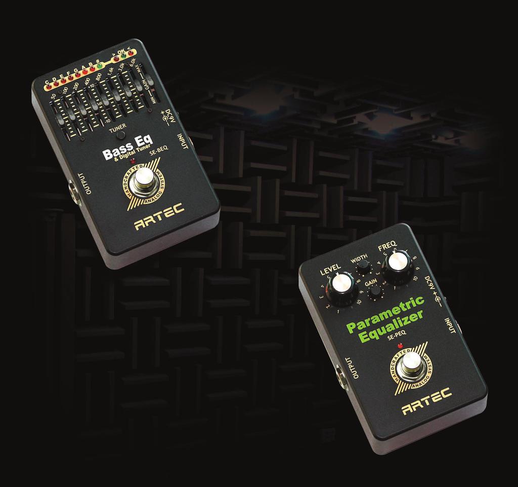 Bass Eq & Digital Tuner SE-BEQ SE-BEQ is an 8 band-equalizer with Chromatic Tuner for Electric Bass guitar. When pushing the Tuner Switch, it becomes a Pedal Tuner.