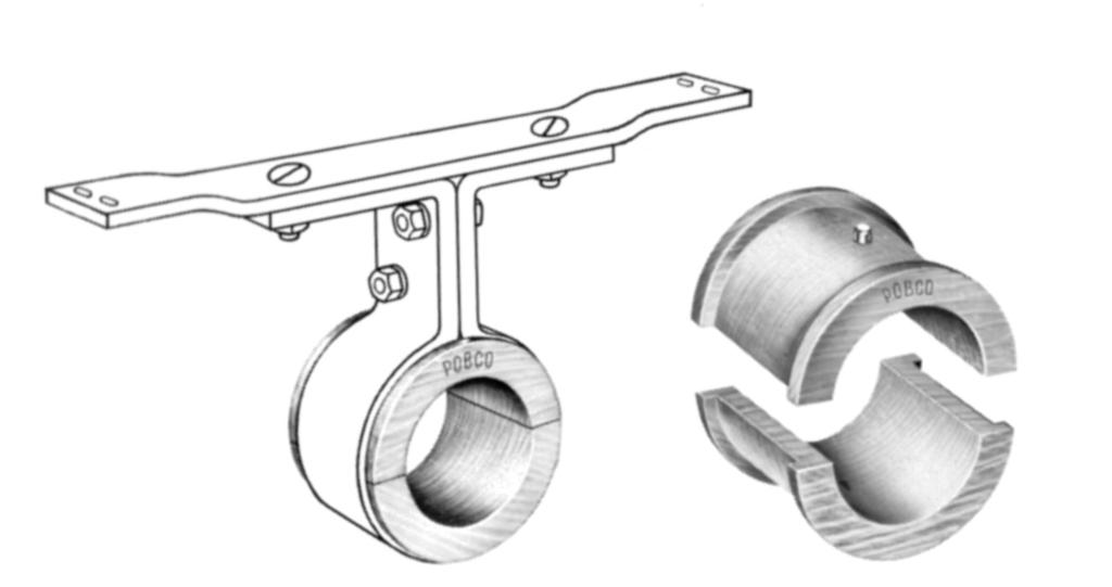 POBCO Hanger Bearings Materials Available POBCO-B Wood Bearing Material and a variety of POBCO Plastics including POBCO UHMW, Plus (lube-filled UHMW), Nylon*, Nylon MD*, PTFE, POBLON and ERTALYTE