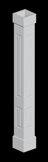 Raised Panel and Double Raised Panel Column Wrap Kits Raised Panel Double Raised Panel Height Material Thickness Shaft Inside CW8X72RP1BX CW8X72DRP1BX 8" 72" 5/8" 6 1/2" CW8X96RP1BX CW8X96DRP1BX 8"