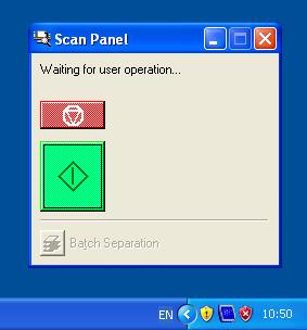 Chapter 2 Basic Operation Using the Scan Panel The Scan Panel is an application that is installed with the ISIS/TWAIN driver. It is displayed in the system tray when the DR-3010C driver is started.