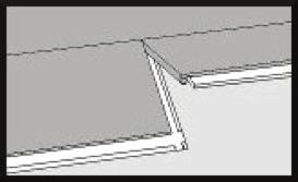 Diagram B-2 Method C: With our new fold-down end joints, you simply line up the ends of the two boards (Diagrams C-1 & C-2) with the tongue of the long side of the plank inserted into the groove,