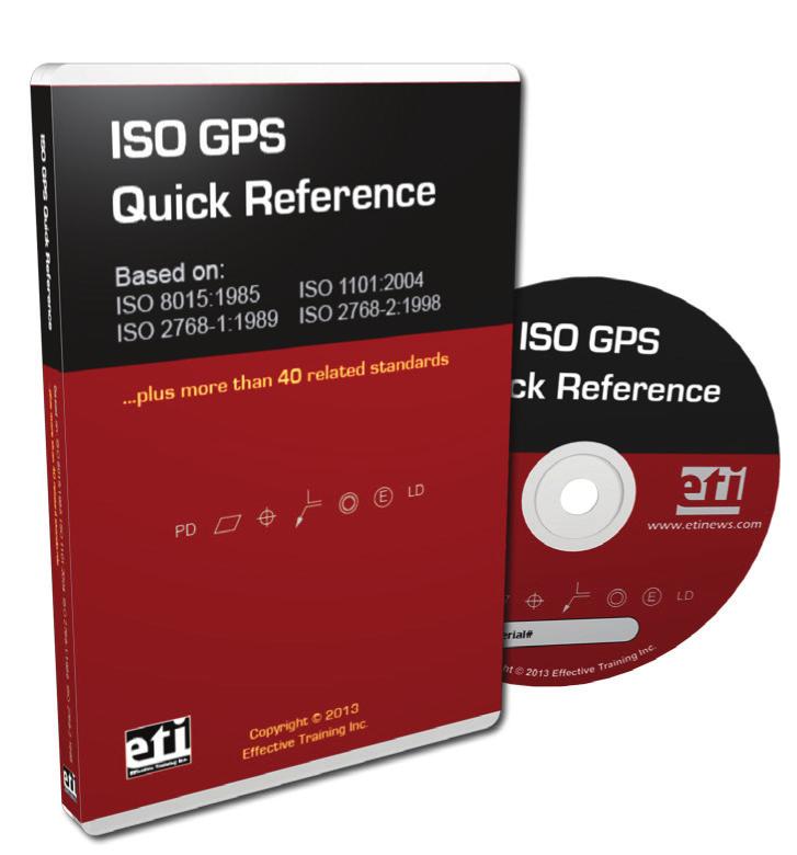 SOFTWARE ISO GPS Quick Reference (based on ISO 8015:1985, ISO 1101:2004, ISO 2768-1:1989, ISO 2768-2:1998, plus over 40 additional related standards) Starting at $1200.