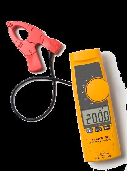 Fluke 365 Detachable Jaw Clamp Meter Measurement Capability: 200 A ac and dc current measurement with fixed Jaw 600 V ac and dc voltage measurement True-rms ac voltage and current for accurate