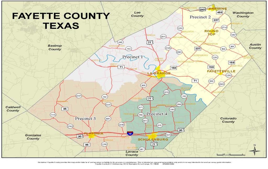 Fayette County Local Resource Contacts Fayette County Judge Judge Ed Janecka 151 North Washington St., Room 301 (979) 968-6469 ed.janecka@co.fayette.tx.