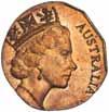 134 Elizabeth II, five cents, 1966, split planchet. Fine - very fine. 140* Elizabeth II, ten cents, 1981 struck on a two cent blank (4.5 gm). Full mint red, uncirculated.