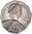 146* Elizabeth II, fifty cents, 1972, double struck resulting in