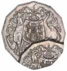 150* Elizabeth II, fifty cents, 1991, struck on a ten cent