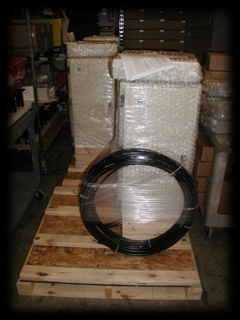 For patch only cabinets with pre-terminated fiber tails, they are bubble wrapped and attached to a pallet.