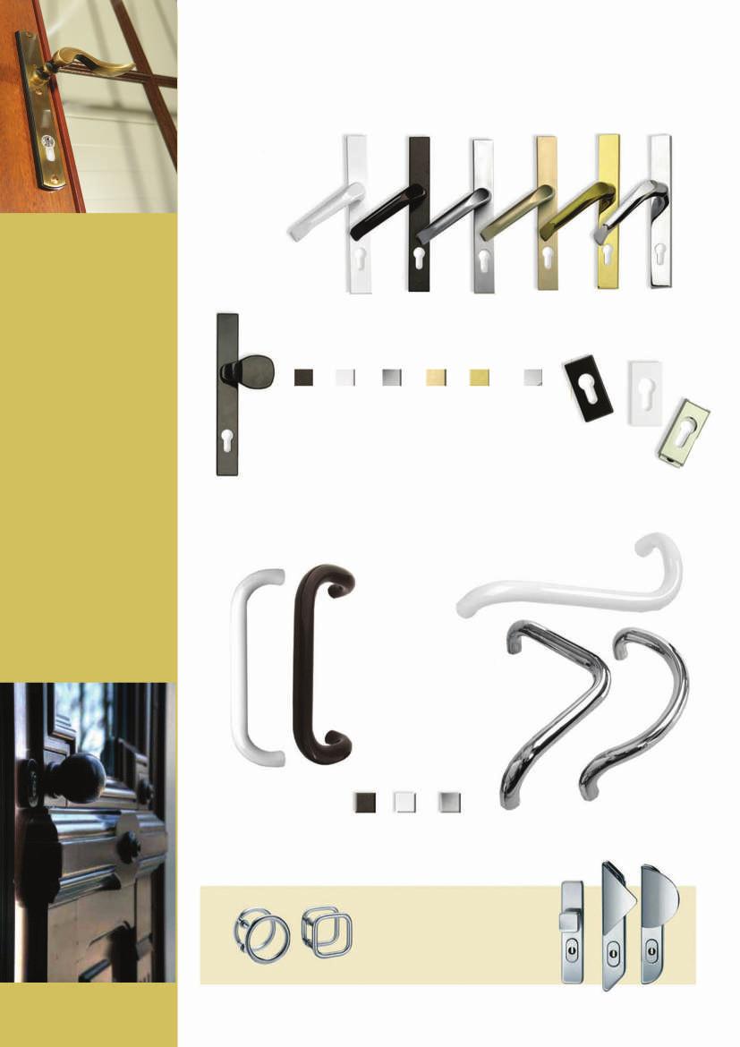 DOOR HANDLES Colour: TIMBER WINDOW QUALITY Once the design of the door and the colour has been finalised it is time to choose the handles, produced by the renowned German companies G-U, HOPPE and FSB.