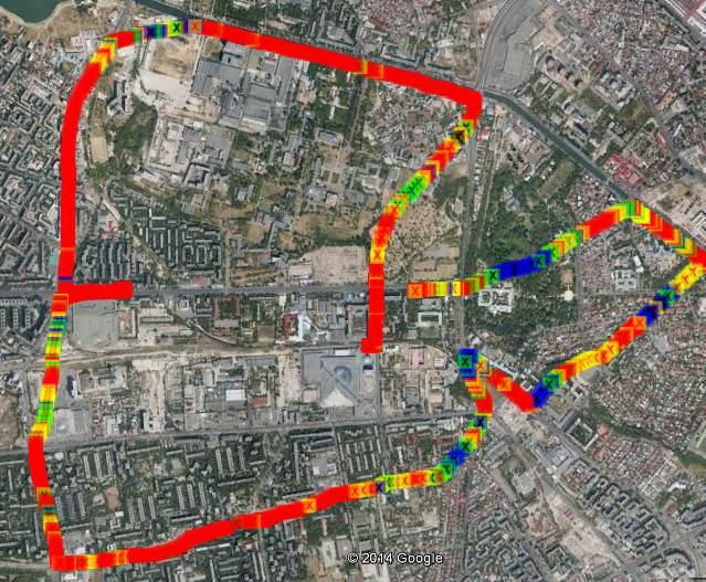 Radio coverage analysis for mobile communication networks using ICS Telecom 183 Fig. 2. The path used for collecting the measurements (Google Earth capture) 4.