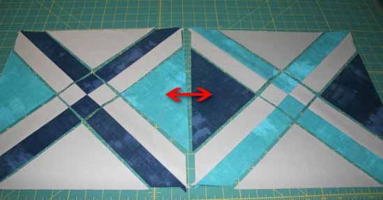 10. Working with one block only, sew the pieces
