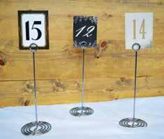 or Silver Table Numbers (20 available) and 12