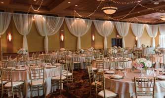 Full perimeter draping is not available in the Riverview Ballroom; ask your coordinator about