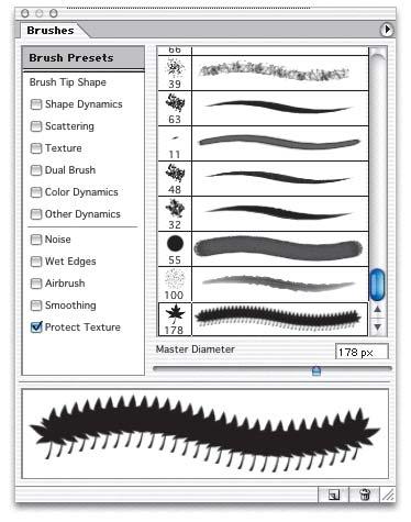 To create the brush, Define Brush was chosen from the Edit menu (Figure 28a). A dialog box appears that allows you to name the brush (Figure 28b).