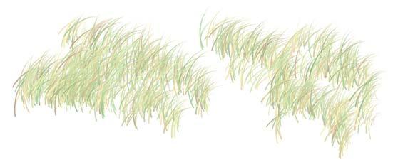 Grass can take on other shapes, such as the long dune grass that grows by the sea. For this type of grass, I created a single long blade of grass (Figure 38).