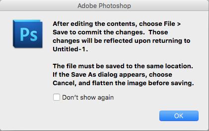 An info box will pop up telling you to make your changes and hit save in Illustrator. Hit OK.