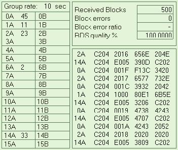 RDS DECODER The RDS decoder will decode groups PI,PTY,PS,RT,CT,PIN,AF,TA,TP,DI,MS,EON.