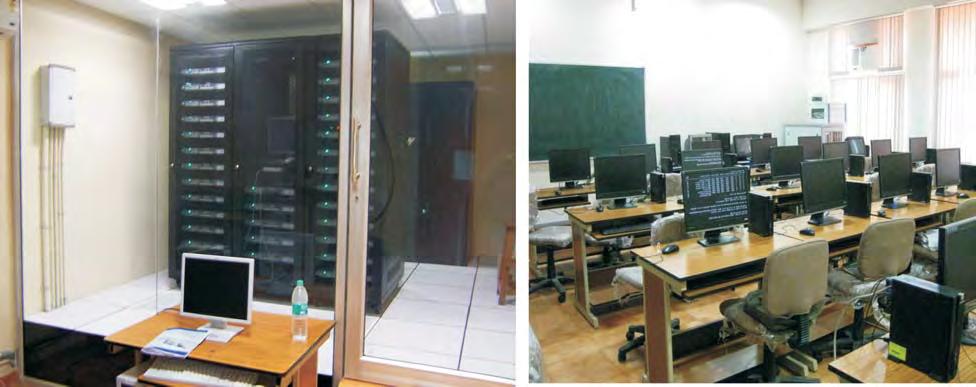 4: High Power Computer Cluster (256 Cores) and Thin Client Server Network at School of Physical Sciences, Jawaharlal Nehru University, New Delhi.