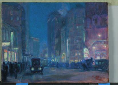Artist s auction record: $48,300 Charles Hoffbauer (1875 1957) New York Street Scene Oil on panel 10 7