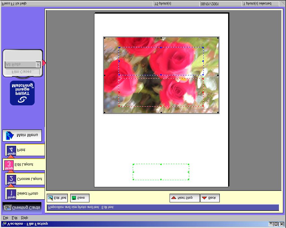 5. Click Step 3 Edit Layout. Back of card Select the text box and then click here to type (or edit) the text Front of card 6.