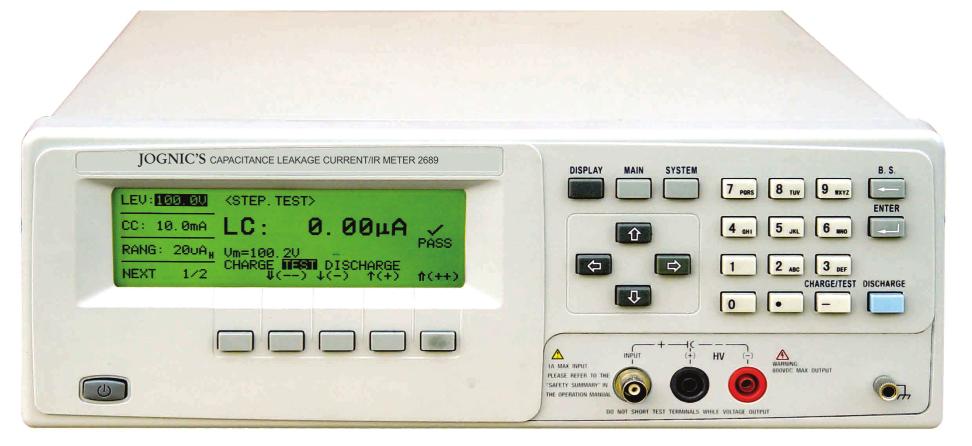 MEASURING INSTRUMENT Capacitance Leakage Current / IR Meter Model IR 2689 Features Capacitance leakage current test function.