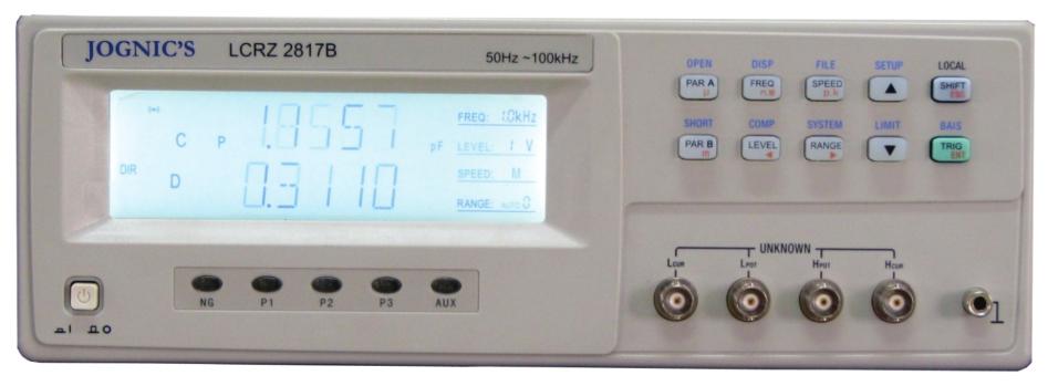LCD display with white back light. Strong protection against electrical shock of charged capacitor. 2 selectable source impedance 30Ω/100Ω, easy to be compatible with other LCR meters.