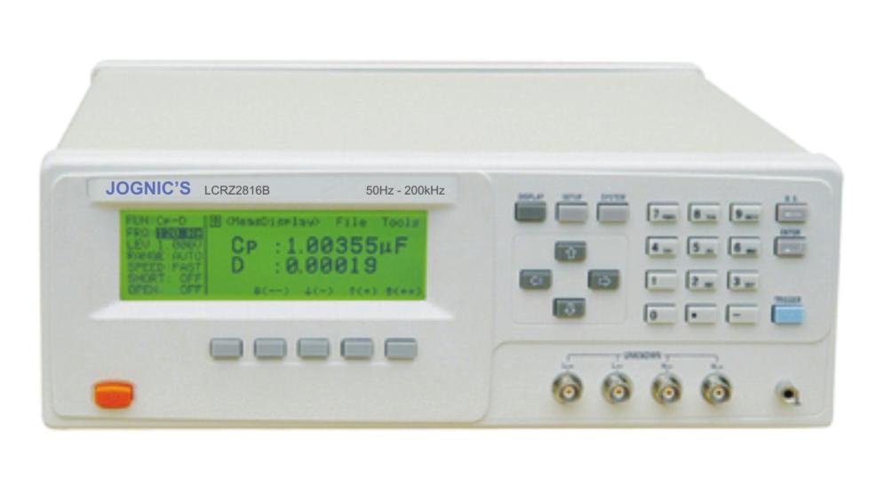 MEASURING INSTRUMENT LCR Meter Model LCRZ 2816B Features 37 Selectable typical frequencies (50Hz to 200kHz). Programmable single voltage level from 10mVrms to 2Vrms.
