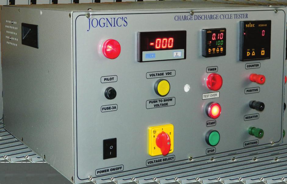 MEASURING INSTRUMENT Automatic Charge Discharge Tester (5000Amps) Features Manual Loading of the Test Capacitor to the Test fixture. Capacitance Range from 1mfd to 500mfd.