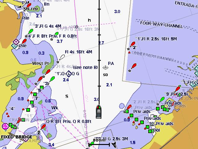 Charts and 3D Chart Views Showing and Configuring the Heading Line The heading line is an extension drawn on the map from the bow of the boat in the direction of travel.