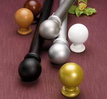Overture 30 Ø 23 30 50 Classic ball end finial manufactured from cast metal and painted to match the pole finish.