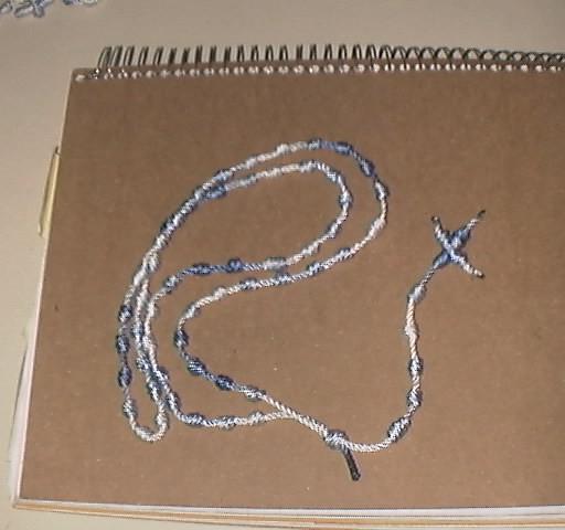 Figure 12 Cut Off Excess String Take lighter and melt ends to finish the Rosary.