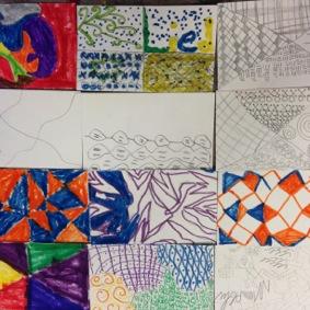 ZENTANGLE Students learned about patterns and repetition through the art making method called Zentangle. Pattern: the repetition of an element (or elements) in a work.