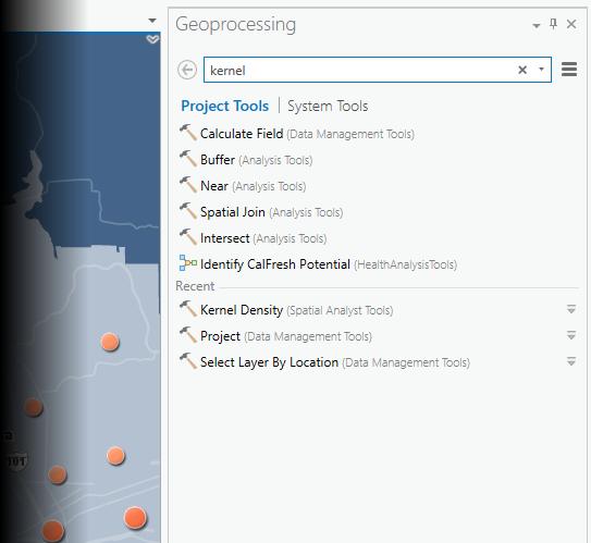 Geoprocessing Pane Find and run geoprocessing tools in the