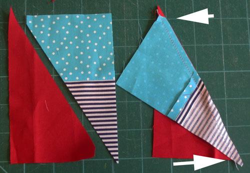 5. Sew Red sail to sea section.