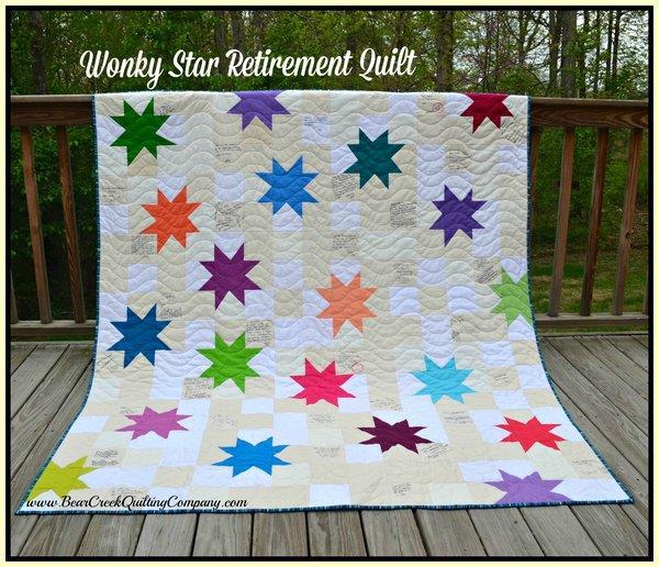 Wonky Star Retirement Quilt Tutorial Hi! I am Rachel from Around the Blocks blog and I am thrilled to get the opportunity to share this special quilt with you.