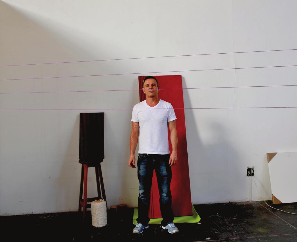 Devaney Claro at the studio during his art residency