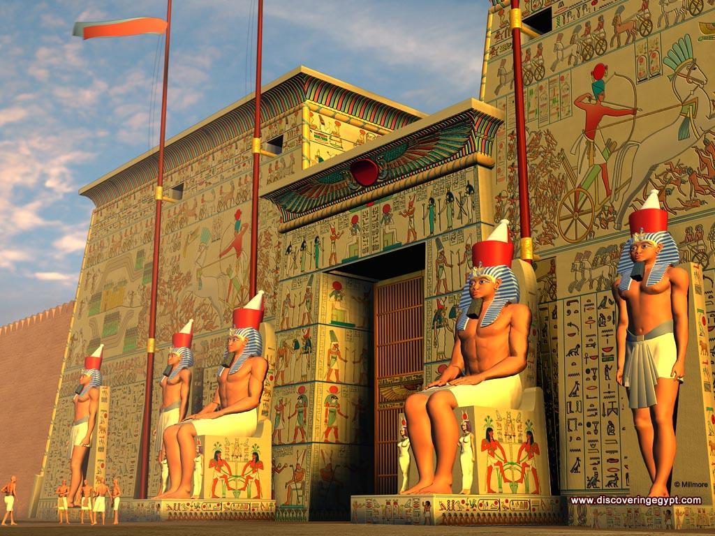 Egyptian temples were brightly
