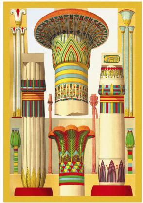 pharaohs and gods. Columns were shaped like human figures.