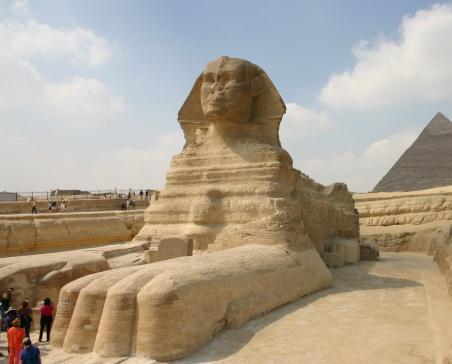 Egyptian Sculpture The Great Sphinx The head of a Pharaoh and the body of a lion.