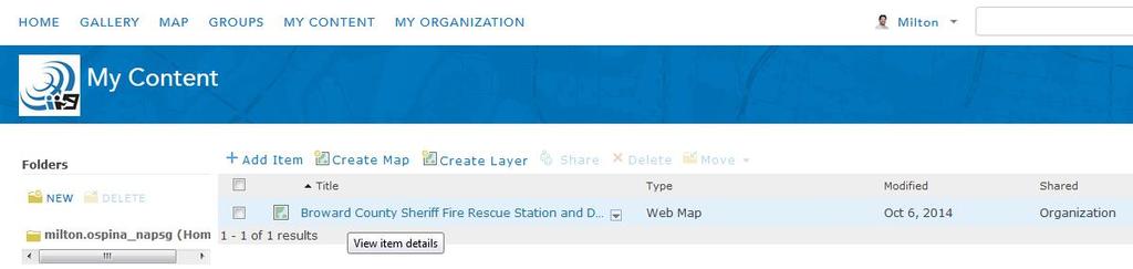 Step 11: Sharing Your Map Outside Your Organization You can also share your map via a URL link to other public safety official or other organizations or individuals by providing them a URL the can