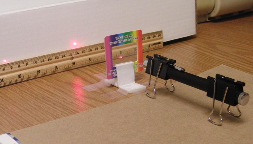 If the line spacing is known, then measurements of the distance between orders and the central maximum can be used to calculate the wavelength of the light.