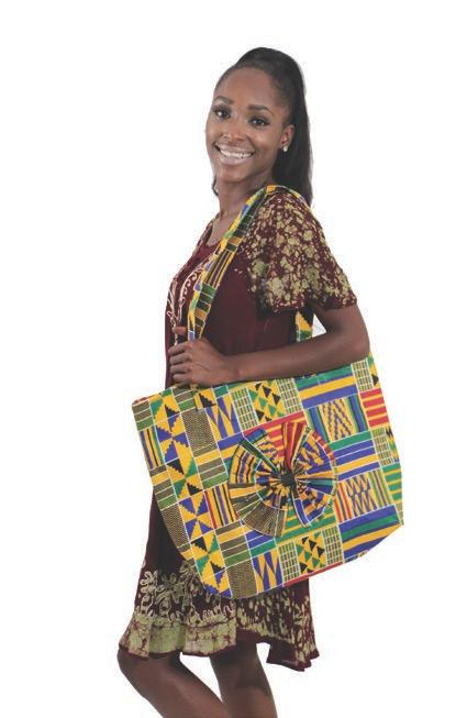 To see more on how your purchases help, go online. Kente Beauty-Bow Tote Bag Completely hand-crafted in Ghana. 20 X 17.