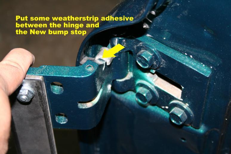 Put some weather-strip adhesive between the New