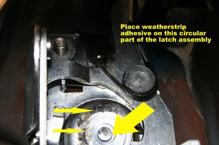 Use the weatherstrip adhesive provided and put a moderate amount on the circular part of the